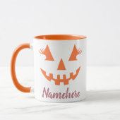 Aangepaste Meisjesachtige Jack O Lantern Pompoen H Mok (Links)