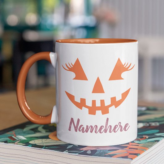 Aangepaste Meisjesachtige Jack O Lantern Pompoen H Mok