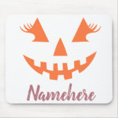 Aangepaste meisjesachtige Jack O Lantern Pompoen H Muismat (Voorkant)