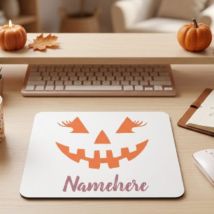 Aangepaste meisjesachtige Jack O Lantern Pompoen H Muismat