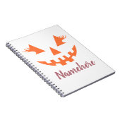 Aangepaste Meisjesachtige Jack O Lantern Pompoen H Notitieboek (Rechterzijde)