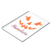 Aangepaste Meisjesachtige Jack O Lantern Pompoen H Notitieboek (Linkerzijde)