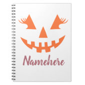 Aangepaste Meisjesachtige Jack O Lantern Pompoen H Notitieboek (Voorkant)