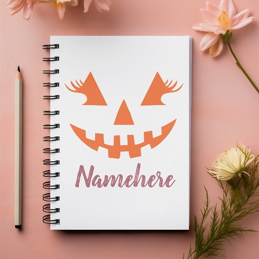 Aangepaste Meisjesachtige Jack O Lantern Pompoen H Notitieboek