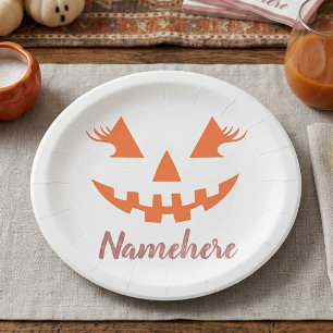 Aangepaste Meisjesachtige Jack O Lantern Pompoen H Papieren Bordje
