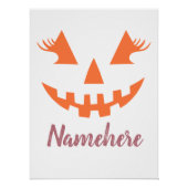 Aangepaste Meisjesachtige Jack O Lantern Pompoen H Perfect Poster (Voorkant)