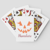 Aangepaste Meisjesachtige Jack O Lantern Pompoen H Pokerkaarten (Achterkant)