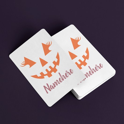 Aangepaste Meisjesachtige Jack O Lantern Pompoen H Pokerkaarten