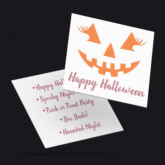 Aangepaste Meisjesachtige Jack O Lantern Pompoen H Programmakaart