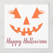 Aangepaste Meisjesachtige Jack O Lantern Pompoen H Programmakaart (Voorkant)