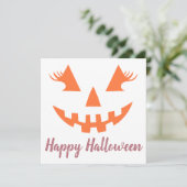 Aangepaste Meisjesachtige Jack O Lantern Pompoen H Programmakaart (Staand voorkant)