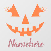 Aangepaste Meisjesachtige Jack O Lantern Pompoen H Raamsticker (Vel)