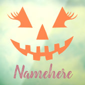 Aangepaste Meisjesachtige Jack O Lantern Pompoen H Raamsticker (Vel 3)