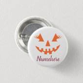 Aangepaste meisjesachtige Jack O Lantern Pompoen H Ronde Button 3,2 Cm (Voorkant /achterkant)