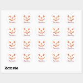 Aangepaste Meisjesachtige Jack O Lantern Pompoen H Ronde Sticker (Vel)