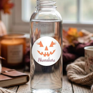 Aangepaste Meisjesachtige Jack O Lantern Pompoen H Ronde Sticker