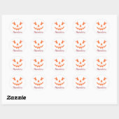 Aangepaste Meisjesachtige Jack O Lantern Pompoen H Ronde Sticker (Vel)
