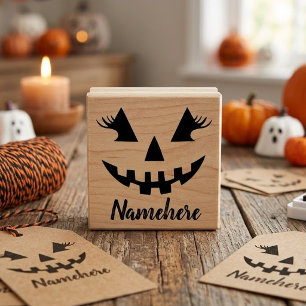 Aangepaste Meisjesachtige Jack O Lantern Pompoen H Rubberstempel