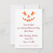 Aangepaste Meisjesachtige Jack O Lantern Pompoen H Save The Date (Voorkant)