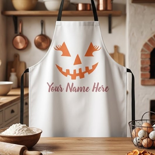 Aangepaste Meisjesachtige Jack O Lantern Pompoen H Schort
