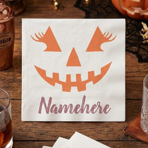 Aangepaste Meisjesachtige Jack O Lantern Pompoen H Servet