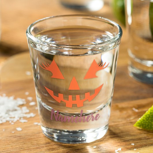 Aangepaste Meisjesachtige Jack O Lantern Pompoen H Shot Glas