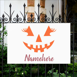 Aangepaste meisjesachtige Jack O Lantern Pompoen H Spandoek