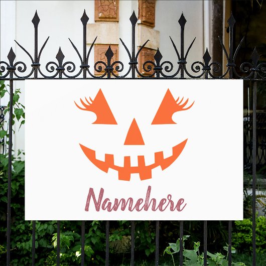 Aangepaste meisjesachtige Jack O Lantern Pompoen H Spandoek