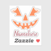 Aangepaste meisjesachtige Jack O Lantern Pompoen H Sticker (Vel)