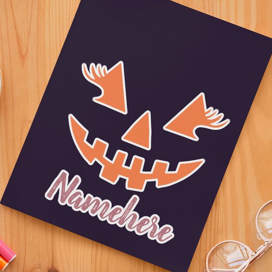 Aangepaste meisjesachtige Jack O Lantern Pompoen H Sticker