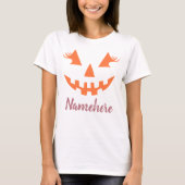 Aangepaste meisjesachtige Jack O Lantern Pompoen H T-shirt (Voorkant)