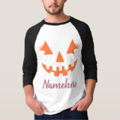 Aangepaste meisjesachtige Jack O Lantern Pompoen H T-shirt (Voorkant)