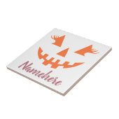 Aangepaste meisjesachtige Jack O Lantern Pompoen H Tegeltje (Zijkant)