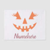 Aangepaste meisjesachtige Jack O Lantern Pompoen H Tissuepapier (Voorkant)
