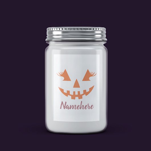 Aangepaste Meisjesachtige Jack O Lantern Pompoen H Voedselcontainer Etiket