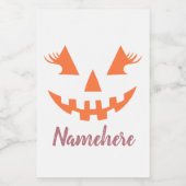 Aangepaste Meisjesachtige Jack O Lantern Pompoen H Voedselcontainer Etiket (Enkel label)