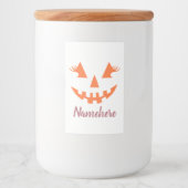 Aangepaste Meisjesachtige Jack O Lantern Pompoen H Voedselcontainer Etiket (Voorkant)