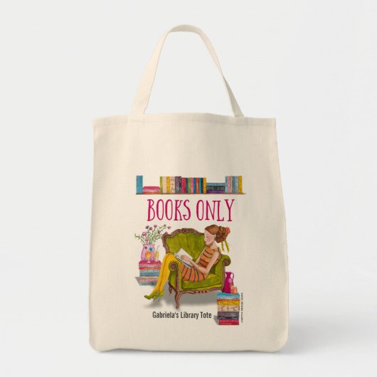 Aangepaste meisjesbibliotheek | CANVAS TAS (Voorkant)
