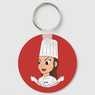 Aangepaste meisjeschef sleutelhanger