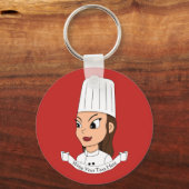 Aangepaste meisjeschef sleutelhanger (Voorkant)