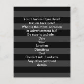 Aangepaste meisjesgraafpartij zwart roze monogram flyer (Achterkant)