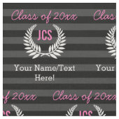 Aangepaste meisjesgraafpartij zwart roze monogram stof (Close Up)