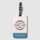 Aangepaste Meisjesreis in Uitvoering Gradiënt Grap Bagagelabel (Voorkant (verticaal))