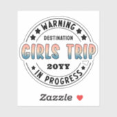 Aangepaste Meisjesreis in Uitvoering Gradiënt Grap Sticker (Vel)