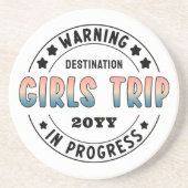 Aangepaste Meisjesreis in Uitvoering Gradiënt Grap Zandsteen Onderzetter (Voorkant)