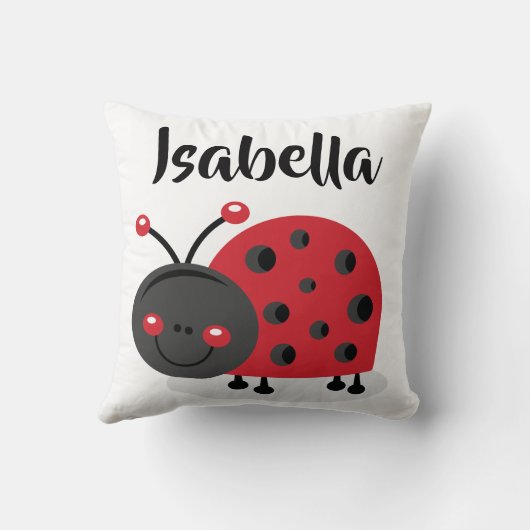 Aangepaste meisjeszalen Ziekte Ladybug Pillow Kussen (Achterkant)