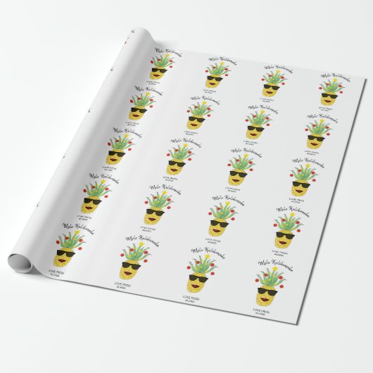 Aangepaste Mele Kalikimaka Pineapple Cadeaupapier (Uitgerold)