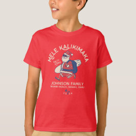 Aangepaste Mele Kalikimaka Santa Hawaiian Kerstmis T-shirt