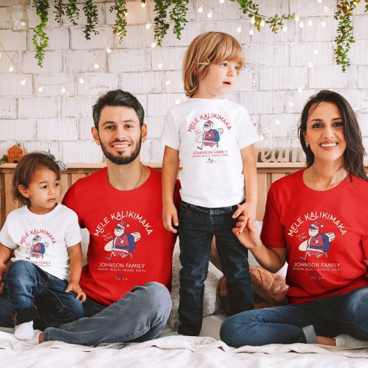 Aangepaste Mele Kalikimaka Santa Hawaiian Kerstmis T-shirt