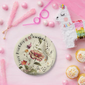 Aangepaste Melody Flower Happy 40th Birthday Papieren Bordje (Feest)